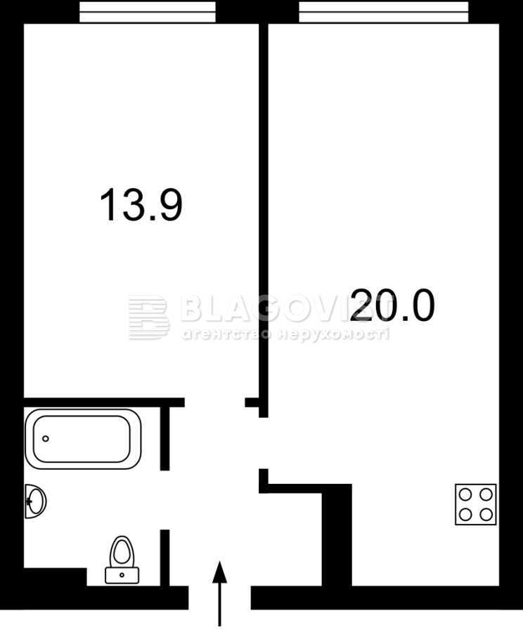 Аренда 1-комнатной квартиры 43 м², Днепровская наб., 16Д