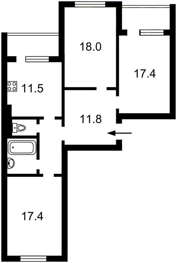 Продажа 3-комнатной квартиры 95 м², Сергея Данченко ул., 5