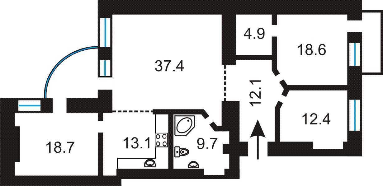 Продажа 4-комнатной квартиры 130.1 м², Малоподвальная ул., 10