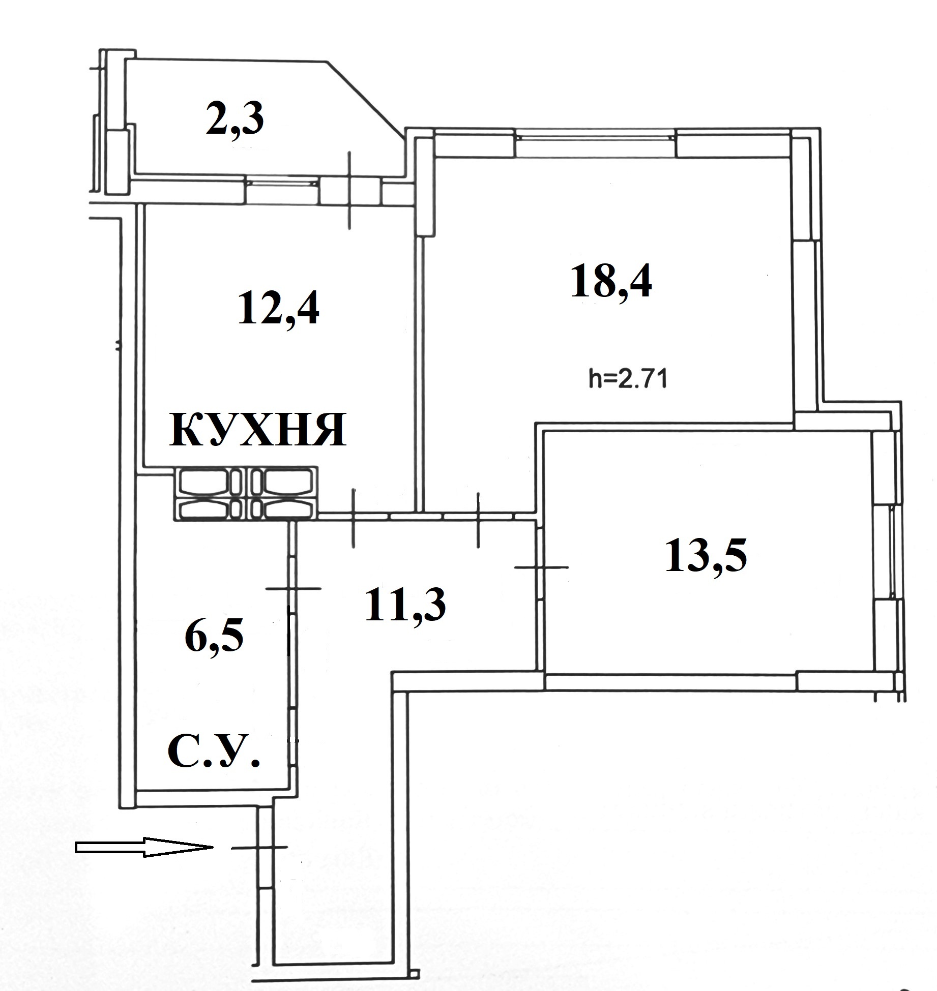 Продажа 2-комнатной квартиры 65 м², Булгакова ул., 13А