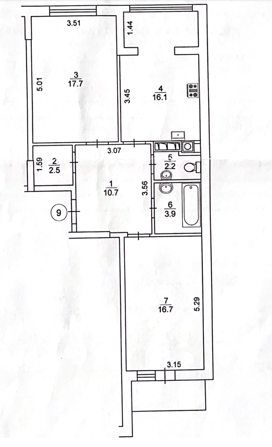 Продажа 2-комнатной квартиры 73 м²