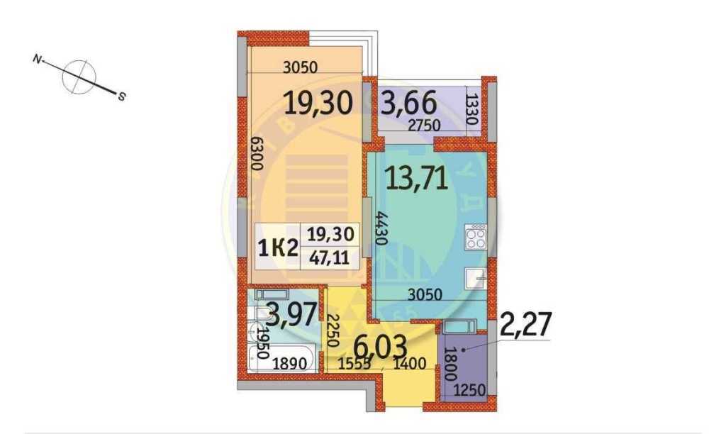 Продажа 1-комнатной квартиры 48 м², Отрадный просп., 93/2