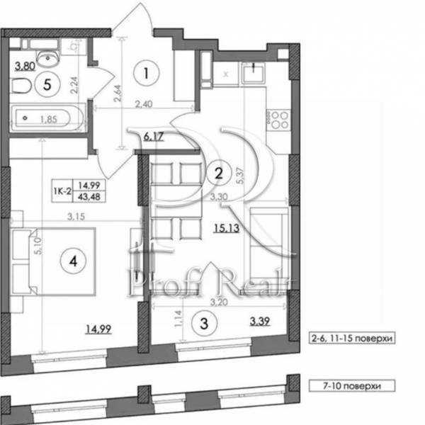 Продажа 1-комнатной квартиры 43 м², Надднепрянское шоссе, 2А