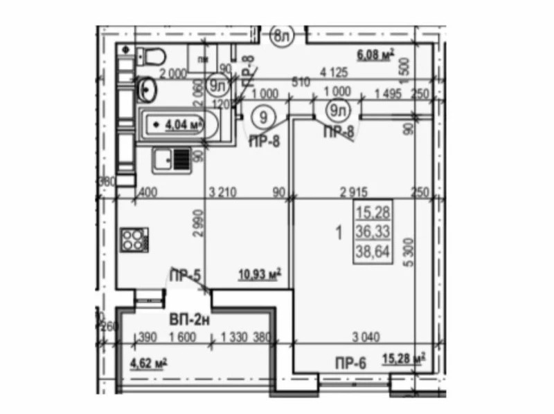 Продаж 1-кімнатної квартири 39 м²