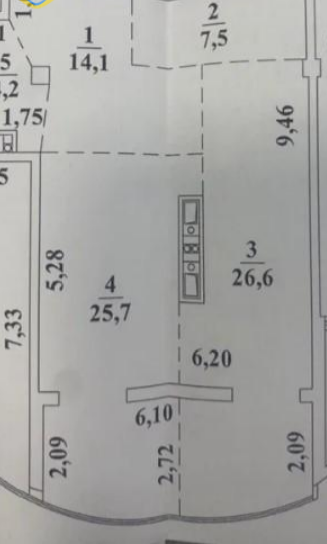 Продажа квартиры со свободной планировкой 78 м², Фонтанская дор.