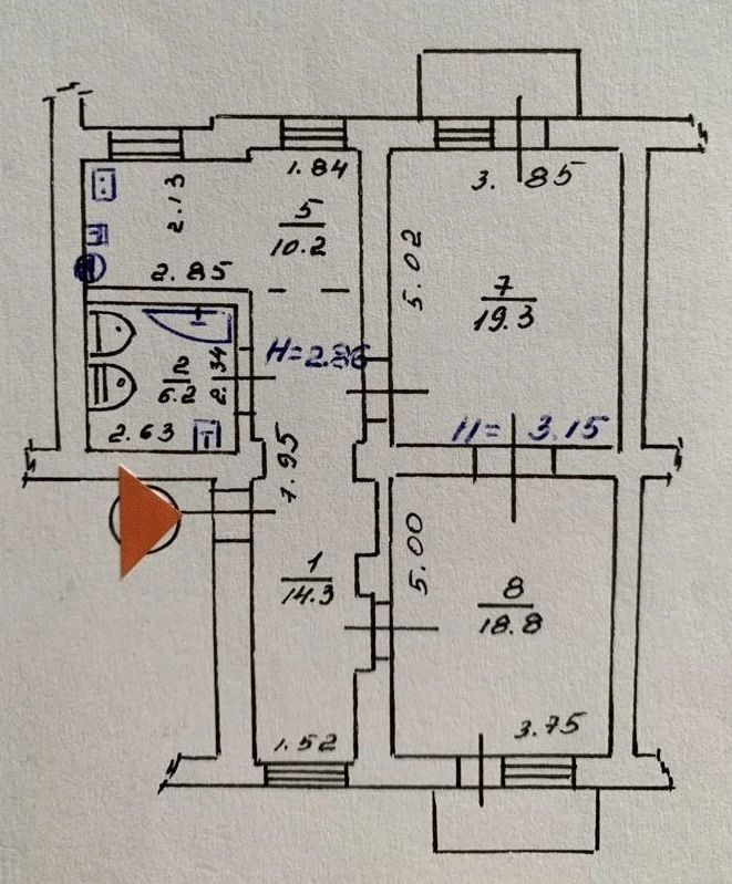 Продаж 2-кімнатної квартири 70 м²