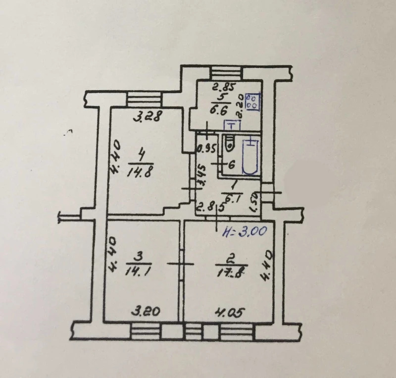 Продаж 3-кімнатної квартири 63 м²