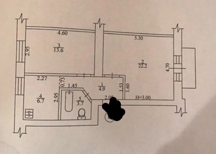 Продажа 2-комнатной квартиры 52 м²