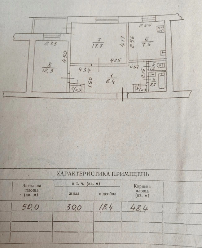 Продажа 2-комнатной квартиры 50 м²