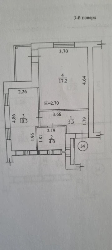 Продажа 1-комнатной квартиры 39 м²