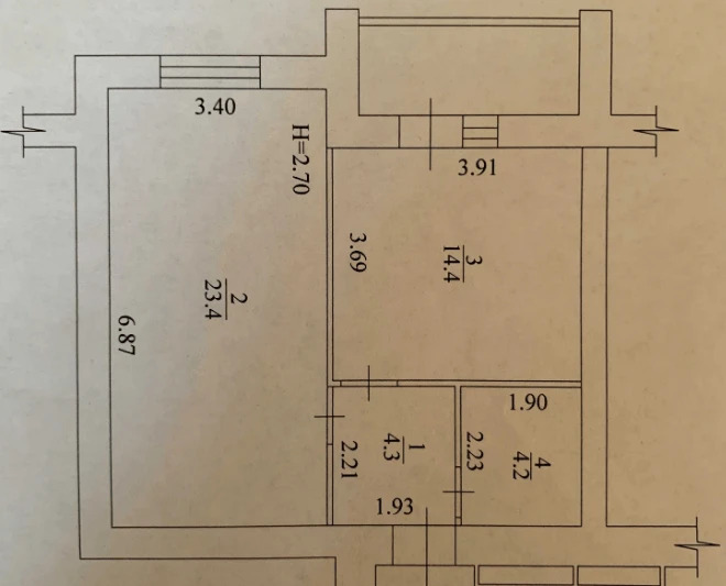 Продажа 1-комнатной квартиры 48 м²