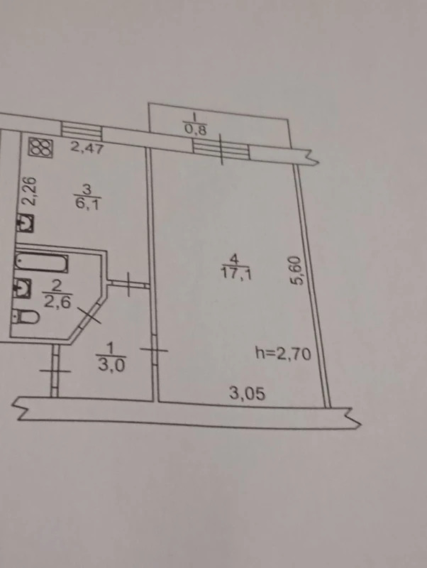 Продажа 1-комнатной квартиры 30 м²