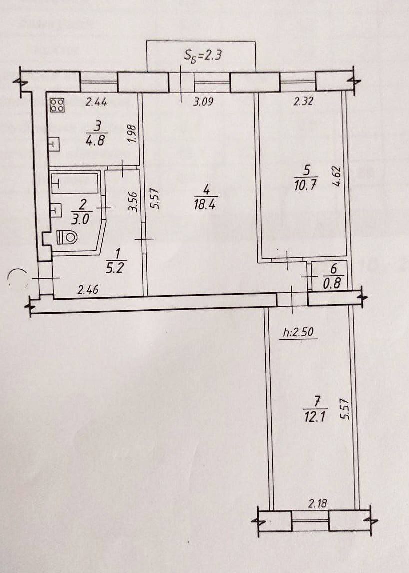 Продаж 3-кімнатної квартири 56.5 м², Горького пл.