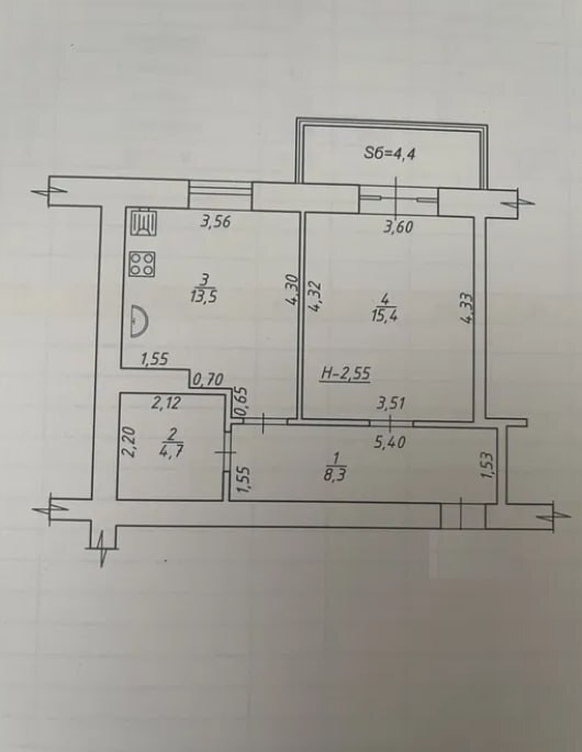 Продаж 1-кімнатної квартири 46.3 м², Михайла Лушпи просп.