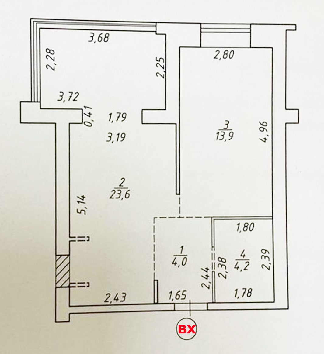 Продаж 1-кімнатної квартири 46 м², Харківська вул., 6/1