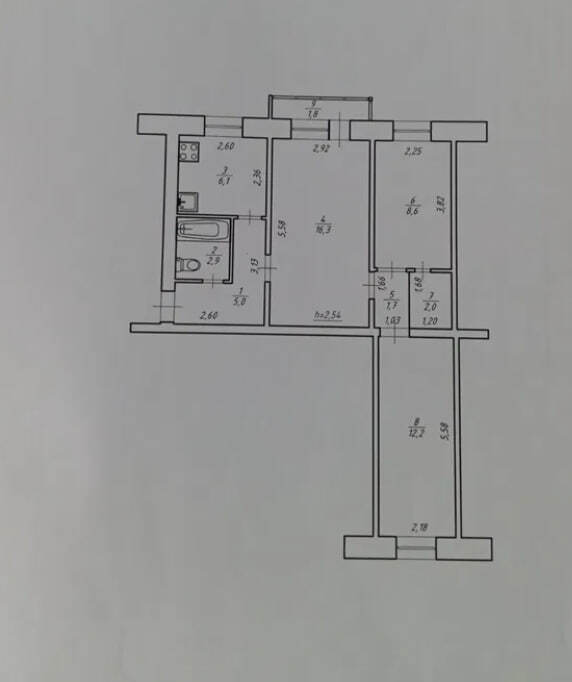 Продаж 3-кімнатної квартири 56 м², Тараса Шевченка просп.