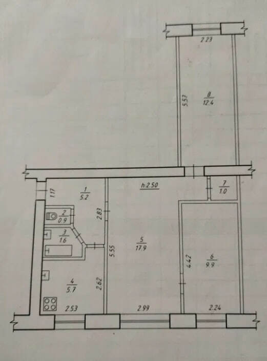 Продаж 3-кімнатної квартири 54 м², Тараса Шевченка просп.