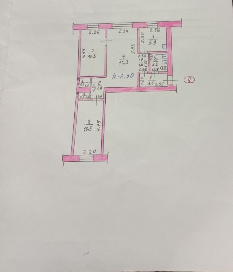 Продажа 3-комнатной квартиры 54 м²