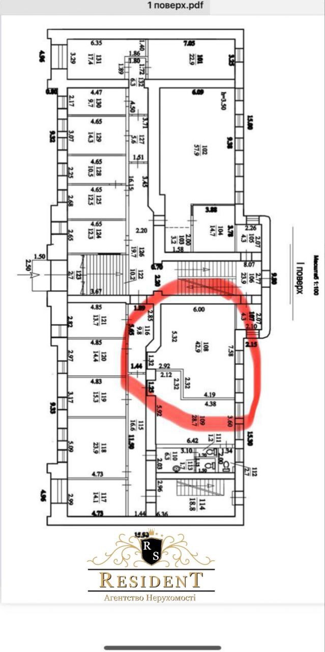 Аренда офиса 39 м², Гоголя ул., 15