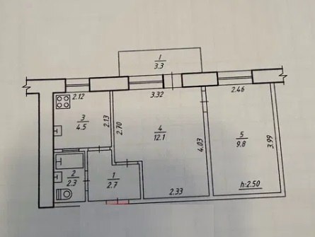 Продажа 2-комнатной квартиры 35 м², Котляревского ул.