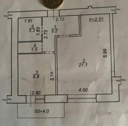 Продаж 1-кімнатної квартири 44 м², Металургів вул.