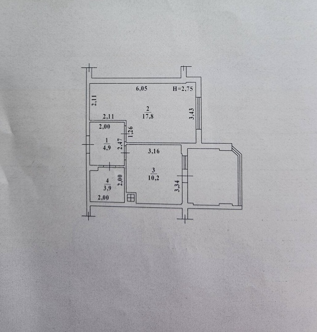 Продажа 1-комнатной квартиры 45 м², Массив Радужный ул., 22