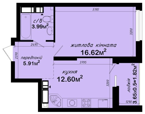 1-комнатная 41.4 м² в ЖК Авеню 42 от 47 530 грн/м², Киев