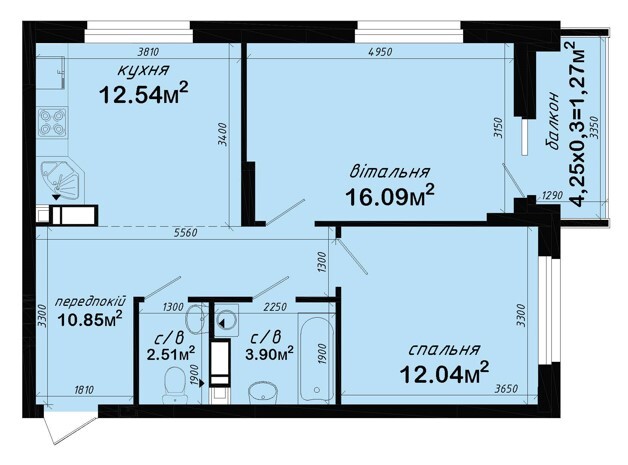 2-кімнатна 59.2 м² в ЖК Авеню 42 від 47 530 грн/м², Київ