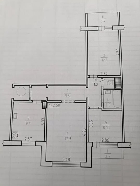 Продажа 3-комнатной квартиры 65.7 м², Героев Крут ул.