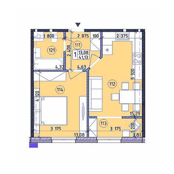 Продажа 1-комнатной квартиры 41 м², Михаила Максимовича ул., 26В