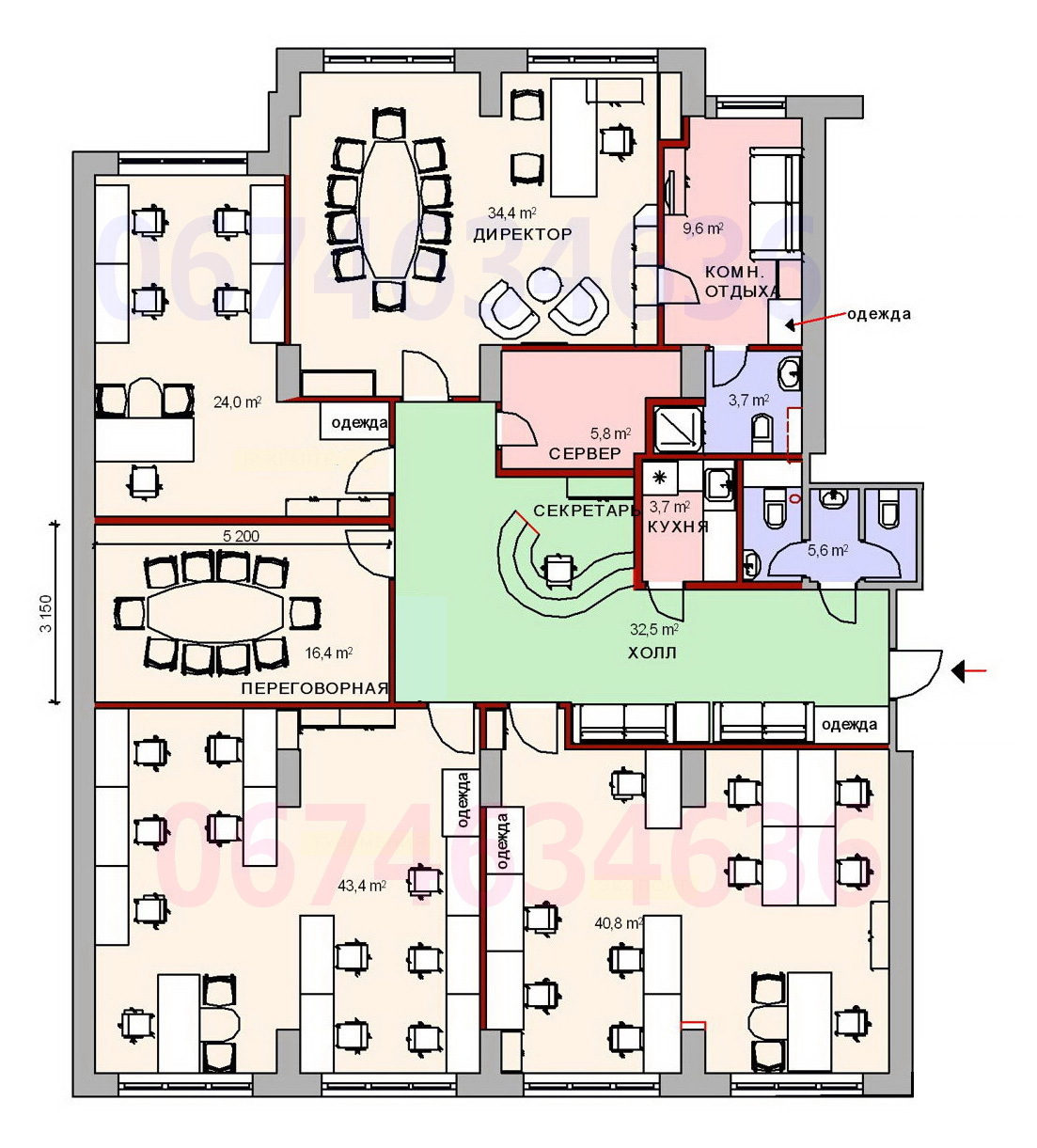 Оренда офісу 210 м², Полтавська вул., 10
