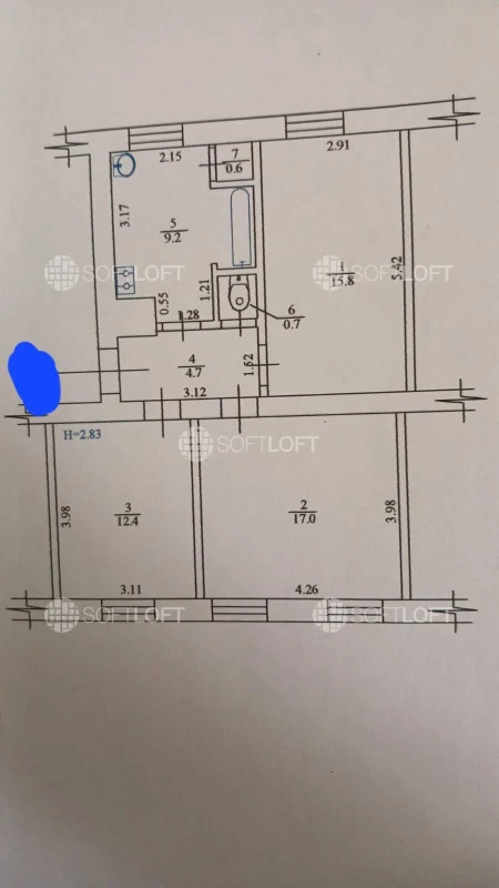 Продаж 3-кімнатної квартири 60 м²