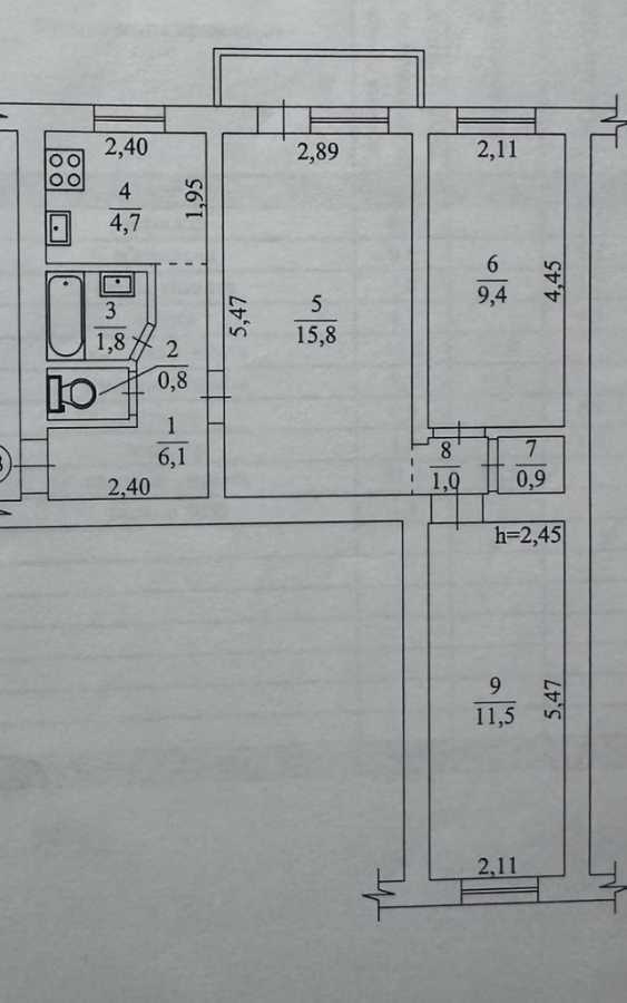 Продаж 3-кімнатної квартири 60 м², Дегтярівська вул., 28