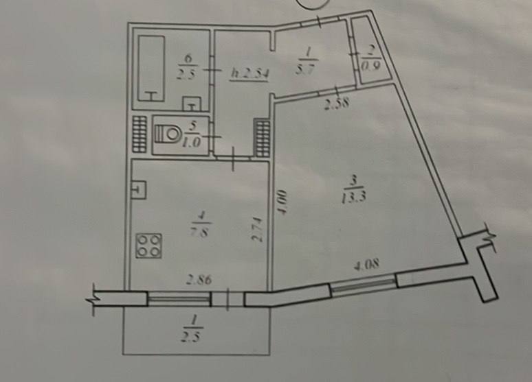 Продаж 1-кімнатної квартири 33.7 м², Харківська вул.