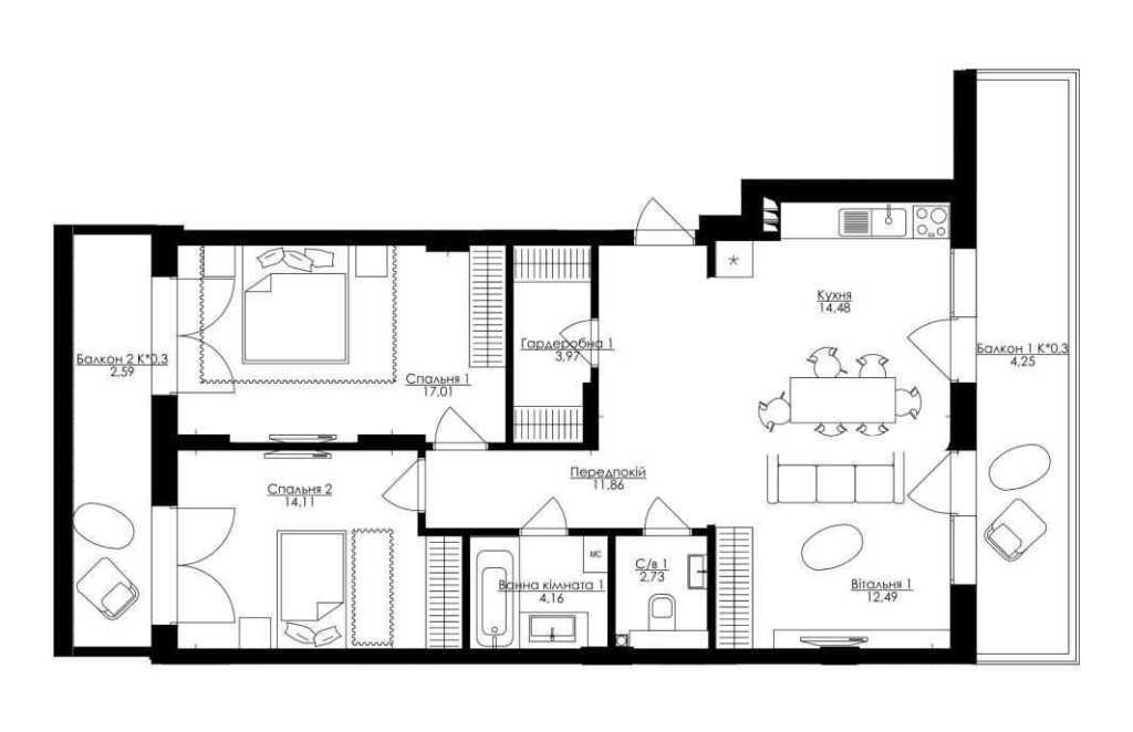 Продажа 2-комнатной квартиры 88 м², Набережно-Рыбальская ул., 9