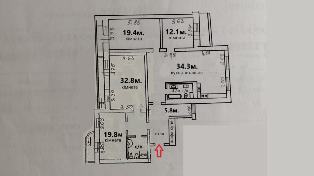 Аренда 4-комнатной квартиры 151 м², Александра Довженко ул., 14/1