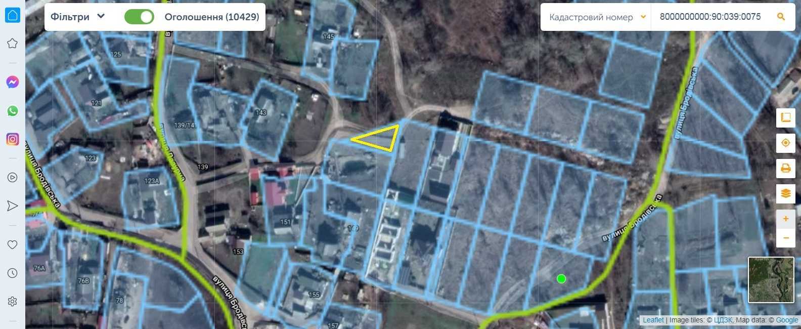 Продаж ділянки під індивідуальне житлове будівництво 13.5 соток, Бродівська вул.