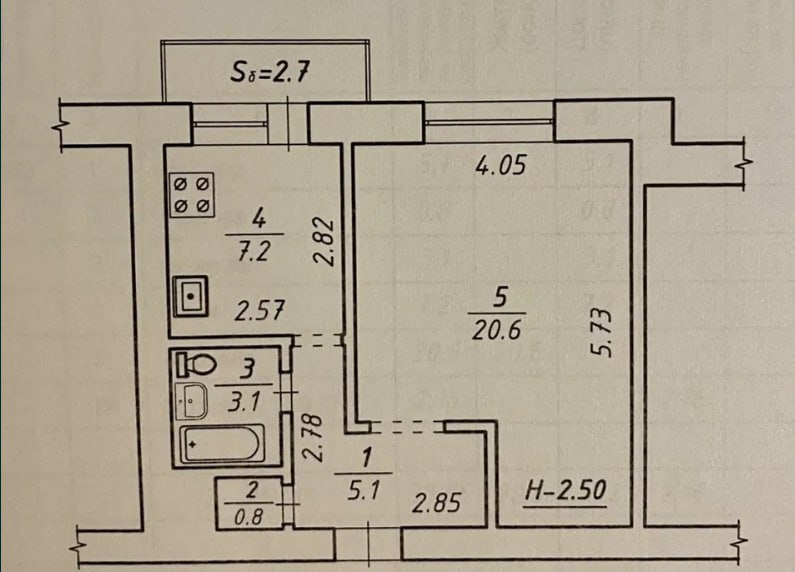 Продажа 1-комнатной квартиры 39 м², Харьковская ул.