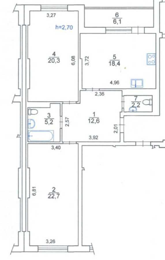 Продажа 2-комнатной квартиры 87.5 м², Багговутовская ул., 25