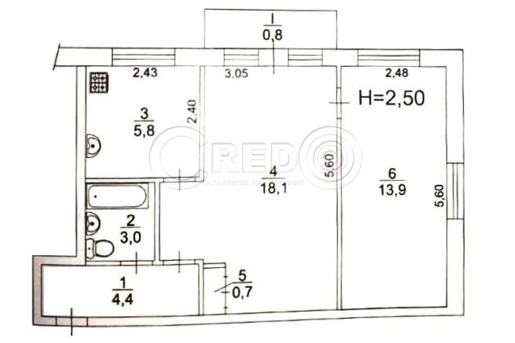 Продаж 2-кімнатної квартири 46.7 м², Шкапенко вул.