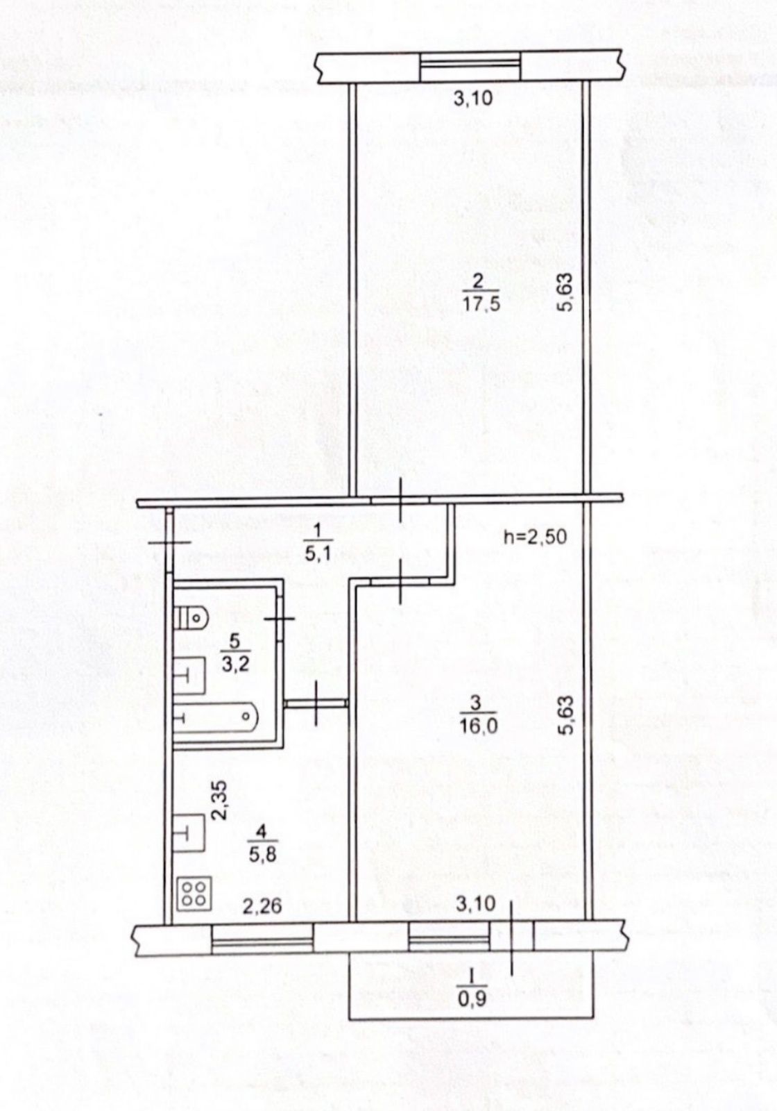 Продажа 2-комнатной квартиры 50 м², Слобожанский просп., 119