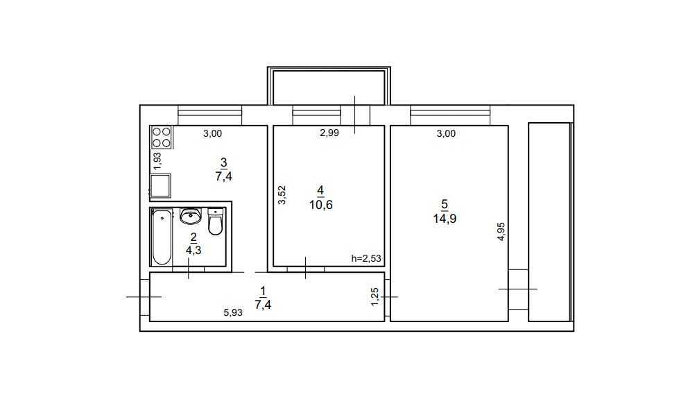 Продажа 2-комнатной квартиры 50.9 м², Данила Щербаковского ул., 31Б