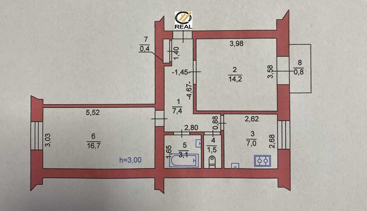 Продажа 2-комнатной квартиры 53 м², Воли ул., 8