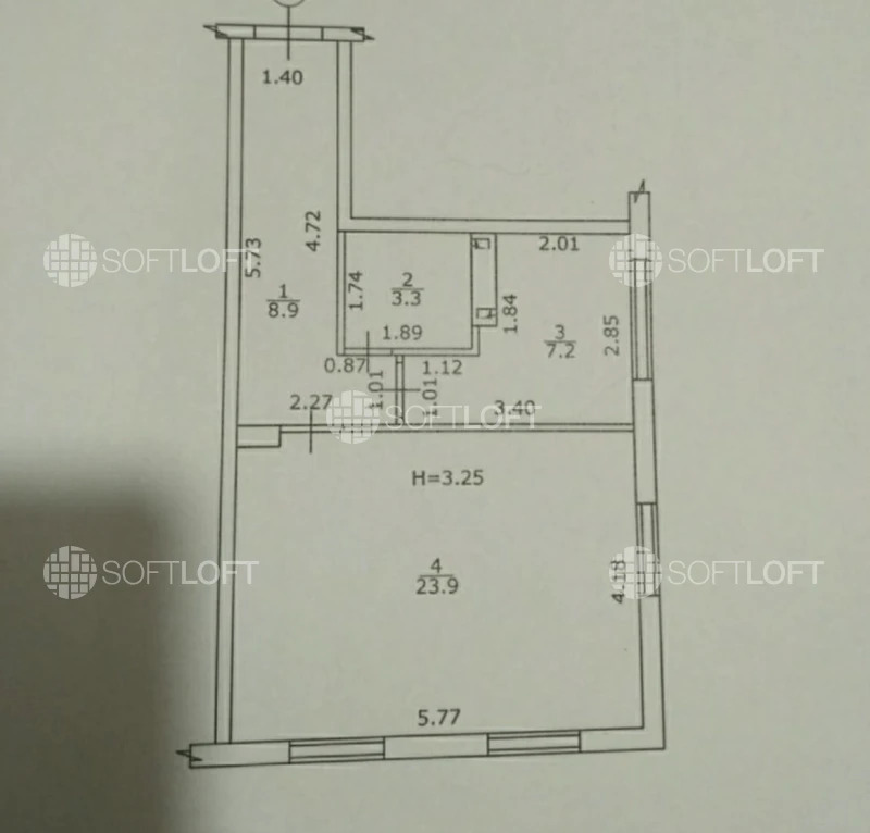 Продажа 2-комнатной квартиры 61.5 м²