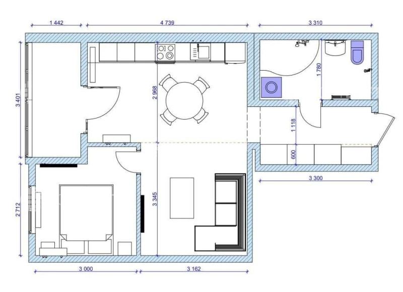 Продажа 1-комнатной квартиры 47 м²