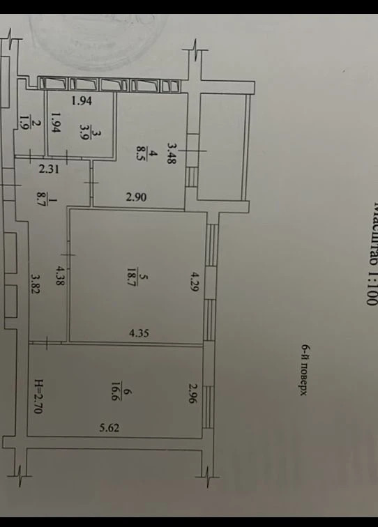 Продаж 2-кімнатної квартири 60 м²