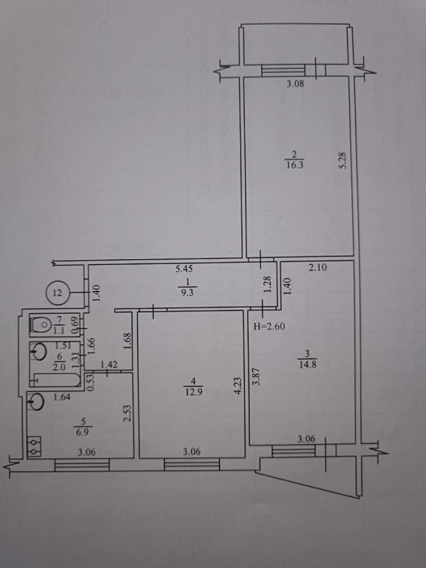 Продажа 3-комнатной квартиры 68 м²