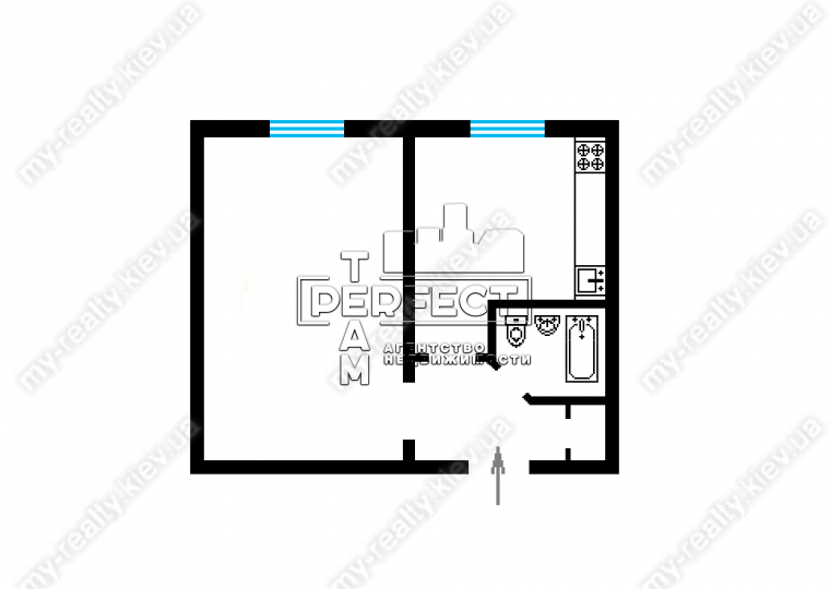 Продаж 1-кімнатної квартири 34 м², Юності вул., 4