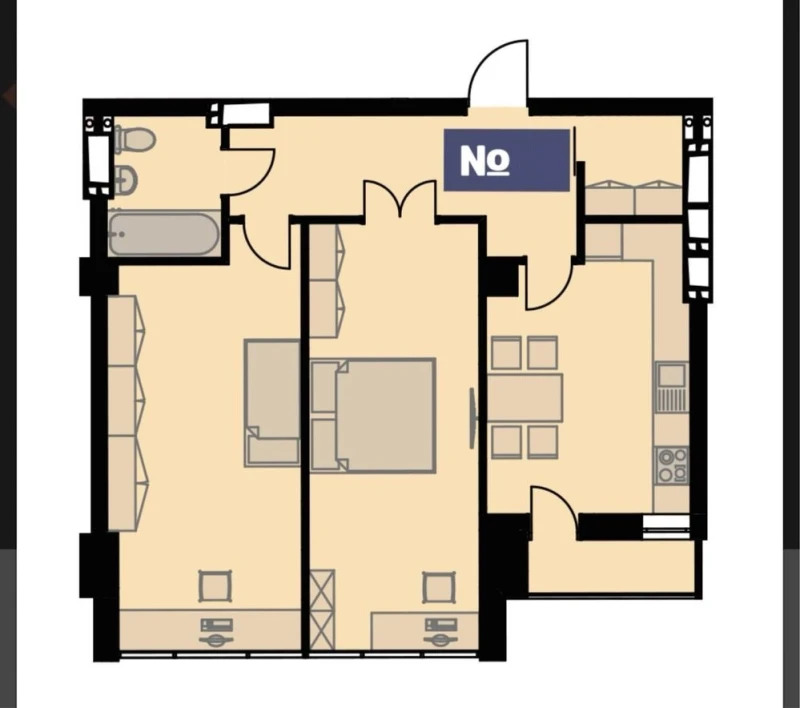 Продажа 2-комнатной квартиры 68 м²