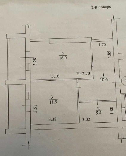 Продаж 1-кімнатної квартири 56 м²